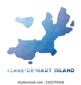 Low poly map of Terre-de-Haut Island. Terre-de-Haut Island polygonal map. Technology, internet, network concept. Vector illustration.