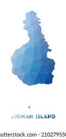 Low-Poly-Karte von Tioman Island. Tioman Island Polygonal Karte. Technologie, Internet, Netzkonzept. Vektorgrafik.