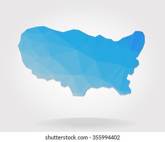 Low Poly Map Of USA