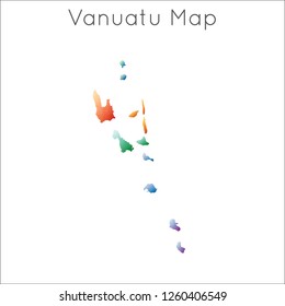 Low Poly map of Vanuatu. Vanuatu geometric polygonal, mosaic style map.