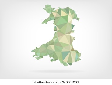 Low Poly Map Of Wales