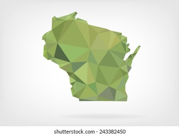 Low Poly map of Wisconsin state
