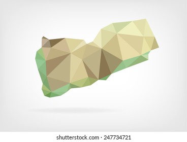 Low Poly Map of Yemen