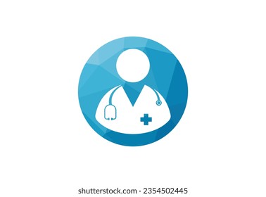 Low Poly and Medical and health care center logo design, Vector design template
