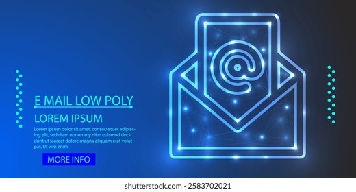 Low Poly Message Icon Design, Geometric 3D Symbol Representing Communication, Digital Messaging, Social Media, Chat, and Online Interaction Concept for Connection and Information Exchange