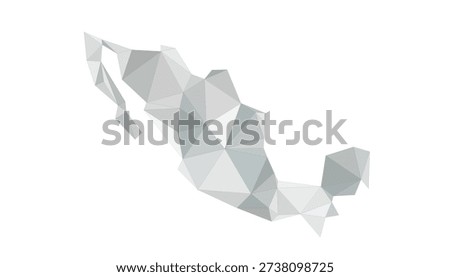 Low Poly Mexico Map with Digital Network Lines, Futuristic Technology Background, Data Connection Concept, Cyber Security and Innovation in Latin America