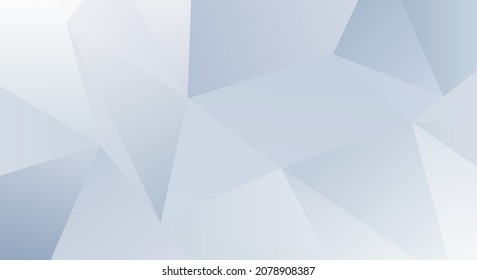 Low poly. Modern abstract triangles, polygons, overlapped with light and shadow on a background of white, gray and blue. Vector illustration