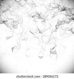 Low poly, Molecule And Communication Background. Abstract white bright technology vector background. Connection structure. Vector science background. Polygonal vector background