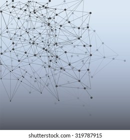 Low poly, Molecule And Communication Background. Abstract white bright technology vector background. Connection structure. Vector science background. Polygonal vector background