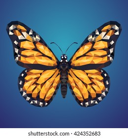 Low poly Monarch butterfly.