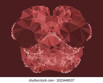 Low poly mosaic background. Template design, list, front page, brochure layout, banner, idea, cover, print, flyer, book, blank, card, ad, sign, sheet. Copy space. Vector clip art.