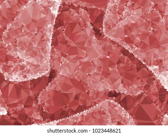 Low poly mosaic background. Template design, list, front page, brochure layout, banner, idea, cover, print, flyer, book, blank, card, ad, sign, sheet. Copy space. Vector clip art.