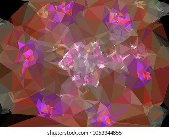 Low poly mosaic background. Template design, list, front page, brochure layout, banner, idea, cover, print, flyer, book, blank, card, ad, sign, sheet. Copy space. Vector clip art.