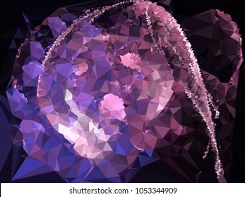 Low poly mosaic background. Template design, list, front page, brochure layout, banner, idea, cover, print, flyer, book, blank, card, ad, sign, sheet. Copy space. Vector clip art.