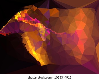 Low poly mosaic background. Template design, list, front page, brochure layout, banner, idea, cover, print, flyer, book, blank, card, ad, sign, sheet. Copy space. Vector clip art.