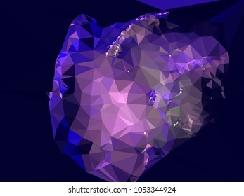 Low poly mosaic background. Template design, list, front page, brochure layout, banner, idea, cover, print, flyer, book, blank, card, ad, sign, sheet. Copy space. Vector clip art.