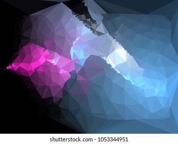 Low poly mosaic background. Template design, list, front page, brochure layout, banner, idea, cover, print, flyer, book, blank, card, ad, sign, sheet. Copy space. Vector clip art.