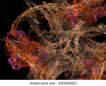 Low poly mosaic background. Template design, list, front page, brochure layout, banner, idea, cover, print, flyer, book, blank, card, ad, sign, sheet. Copy space. Vector clip art.