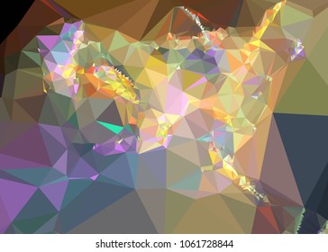 Low poly mosaic background. Template design, list, front page, brochure layout, banner, idea, cover, print, flyer, book, blank, card, ad, sign, sheet. Copy space. Vector clip art.