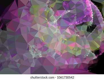 Low poly mosaic background. Template design, list, front page, brochure layout, banner, idea, cover, print, flyer, book, blank, card, ad, sign, sheet. Copy space. Vector clip art.