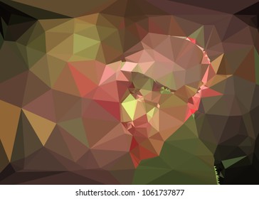 Low poly mosaic background. Template design, list, front page, brochure layout, banner, idea, cover, print, flyer, book, blank, card, ad, sign, sheet. Copy space. Vector clip art.