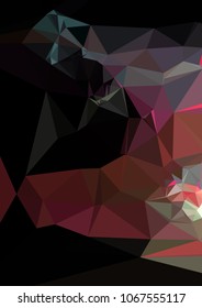 Low poly mosaic background. Template design, list, front page, brochure layout, banner, idea, cover, print, flyer, book, blank, card, ad, sign, sheet. Copy space. Vector clip art.