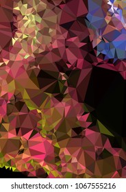 Low poly mosaic background. Template design, list, front page, brochure layout, banner, idea, cover, print, flyer, book, blank, card, ad, sign, sheet. Copy space. Vector clip art.