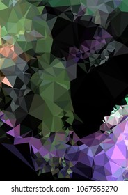 Low poly mosaic background. Template design, list, front page, brochure layout, banner, idea, cover, print, flyer, book, blank, card, ad, sign, sheet. Copy space. Vector clip art.