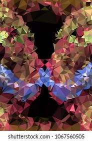 Low poly mosaic background. Template design, list, front page, brochure layout, banner, idea, cover, print, flyer, book, blank, card, ad, sign, sheet. Copy space. Vector clip art.