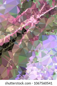 Low poly mosaic background. Template design, list, front page, brochure layout, banner, idea, cover, print, flyer, book, blank, card, ad, sign, sheet. Copy space. Vector clip art.
