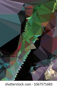 Low poly mosaic background. Template design, list, front page, brochure layout, banner, idea, cover, print, flyer, book, blank, card, ad, sign, sheet. Copy space. Vector clip art.