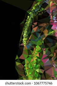Low poly mosaic background. Template design, list, front page, brochure layout, banner, idea, cover, print, flyer, book, blank, card, ad, sign, sheet. Copy space. Vector clip art.
