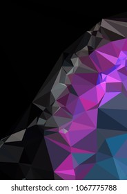 Low poly mosaic background. Template design, list, front page, brochure layout, banner, idea, cover, print, flyer, book, blank, card, ad, sign, sheet. Copy space. Vector clip art.