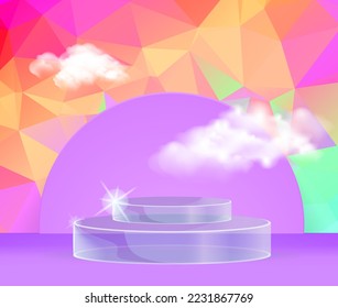 Low poly mosaic background. Template design. Copy space. Vector clip art.

