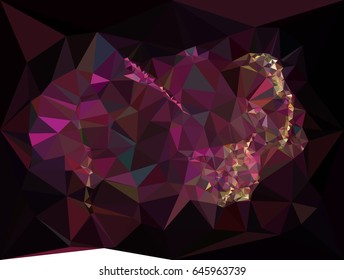 Low poly mosaic background. Template design, list, front page, brochure layout, banner, idea, cover, print, flyer, book, blank, card, ad, sign, sheet. Copy space. Vector clip art.