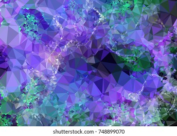 Low poly mosaic background. Template design, list, front page, brochure layout, banner, idea, cover, print, flyer, book, blank, card, ad, sign, sheet. Copy space. Vector clip art.