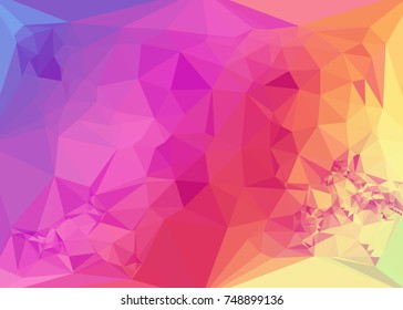 Low poly mosaic background. Template design, list, front page, brochure layout, banner, idea, cover, print, flyer, book, blank, card, ad, sign, sheet. Copy space. Vector clip art.