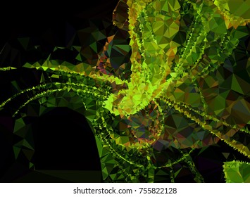 Low poly mosaic background. Template design, list, front page, brochure layout, banner, idea, cover, print, flyer, book, blank, card, sheet. Copy space. Vector clip art