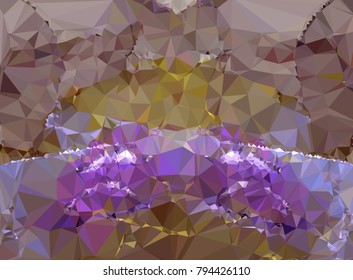 Low poly mosaic background. Template design, list, front page, brochure layout, banner, idea, cover, print, flyer, book, blank, card, ad, sign, sheet. Copy space. Vector clip art.