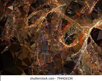 Low poly mosaic background. Template design, list, front page, brochure layout, banner, idea, cover, print, flyer, book, blank, card, ad, sign, sheet. Copy space. Vector clip art.