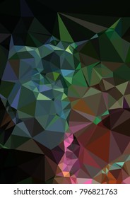 Low poly mosaic background. Template design, list, front page, brochure layout, banner, idea, cover, print, flyer, book, blank, card, ad, sign, sheet. Copy space. Vector clip art.