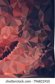 Low poly mosaic background. Template design, list, front page, brochure layout, banner, idea, cover, print, flyer, book, blank, card, ad, sign, sheet. Copy space. Vector clip art.