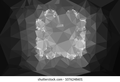 Low poly mosaic grayscale background. Template design, list, front page, brochure layout, banner, idea, cover, print, flyer, book, blank, card, ad, sign, sheet. Copy space. Vector clip art.