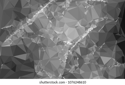 Low poly mosaic grayscale background. Template design, list, front page, brochure layout, banner, idea, cover, print, flyer, book, blank, card, ad, sign, sheet. Copy space. Vector clip art.