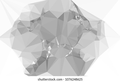 Low poly mosaic grayscale background. Template design, list, front page, brochure layout, banner, idea, cover, print, flyer, book, blank, card, ad, sign, sheet. Copy space. Vector clip art.