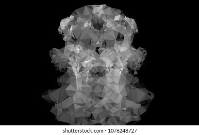 Low poly mosaic grayscale background. Template design, list, front page, brochure layout, banner, idea, cover, print, flyer, book, blank, card, ad, sign, sheet. Copy space. Vector clip art.