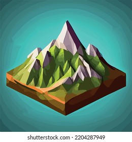 Low poly mountains landscape vector 