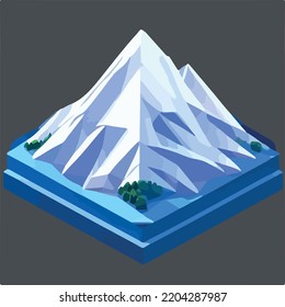 Vector de paisajes de montañas de polos bajos 