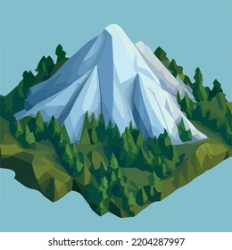 Low poly mountains landscape vector 