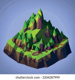 Low poly mountains landscape vector 